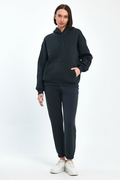 ODDA Kapüşonlu Şardonlu  Kadın Sweatshirt