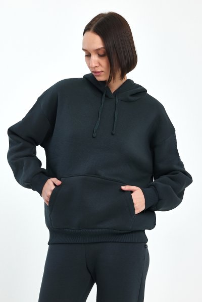 ODDA Kapüşonlu Şardonlu  Kadın Sweatshirt