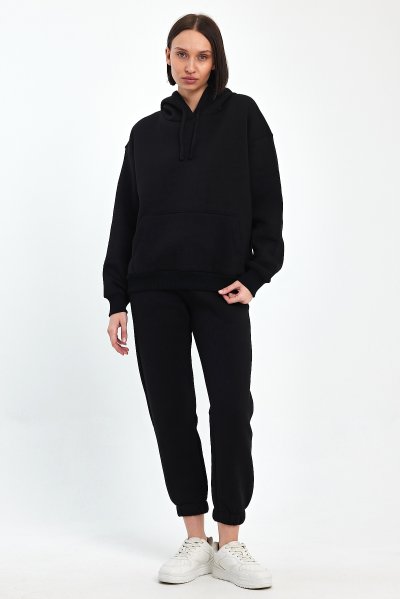 ODDA Kapüşonlu Şardonlu  Kadın Sweatshirt