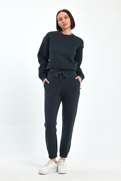 ODDA Kadın Bisiklet Yaka Şardonlu Sweatshirt