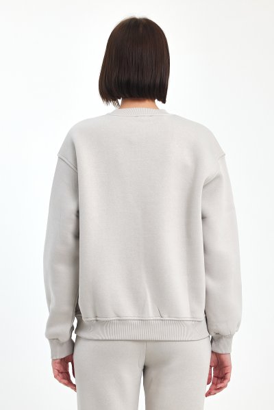 ODDA Kadın Bisiklet Yaka Şardonlu Sweatshirt