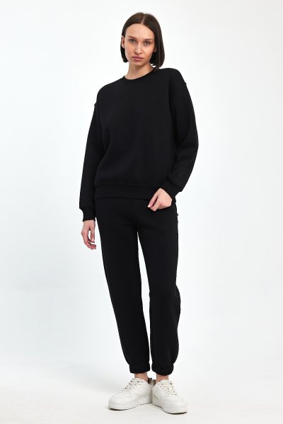 ODDA Kadın Bisiklet Yaka Şardonlu Sweatshirt