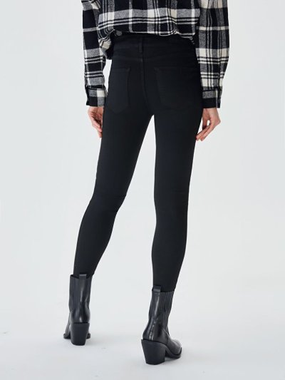 Lonıa Tall Black Wash Orta Bel Dar Paça Pantolon 010095154015355200