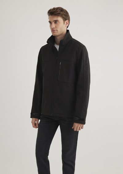 DİK YAKA CEKET Siyah