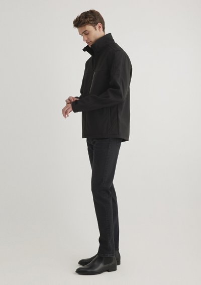 DİK YAKA CEKET Siyah