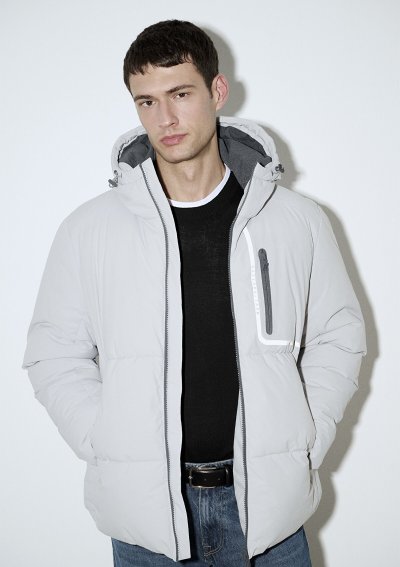 KAPÜŞONLU CEKET Açık Gri