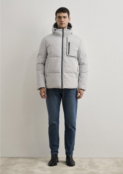 KAPÜŞONLU CEKET Açık Gri