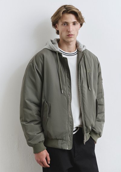 KAPÜŞONLU CEKET Smokey Olive