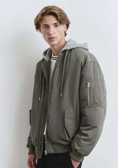 KAPÜŞONLU CEKET Smokey Olive