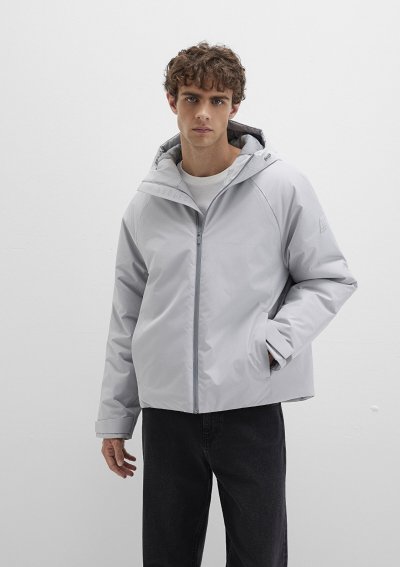 KAPÜŞONLU CEKET Açık Gri