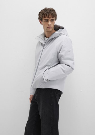 KAPÜŞONLU CEKET Açık Gri