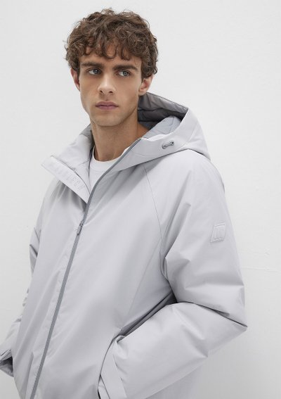 KAPÜŞONLU CEKET Açık Gri