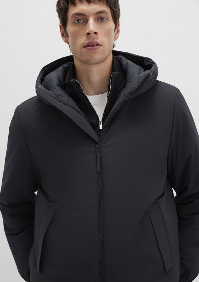KAPÜŞONLU CEKET Jet Siyah