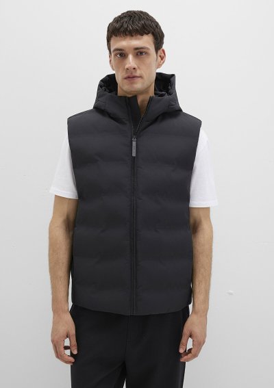 KAPÜŞONLU YELEK Jet Siyah
