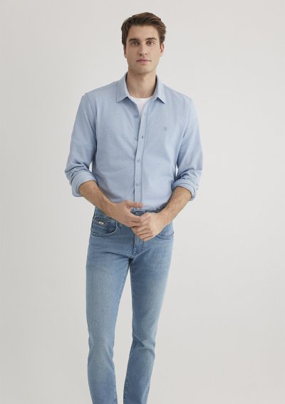 UZUN KOL GÖMLEK  Gölge Mavi