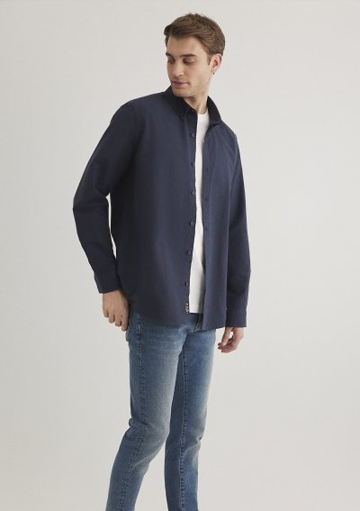 UZUN KOL GÖMLEK Gece Lacivert