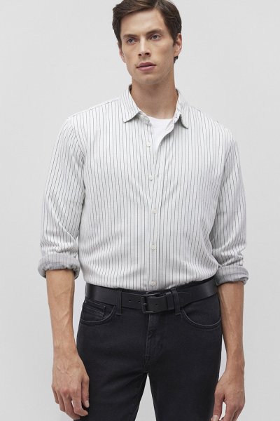 ÇİZGİLİ GÖMLEK Siyah