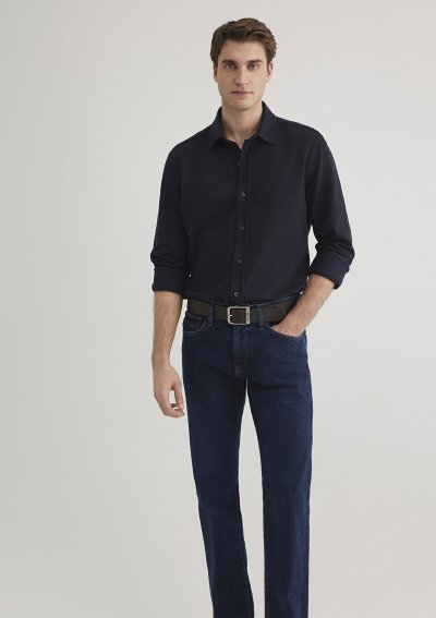 UZUN KOL GÖMLEK Gece Lacivert