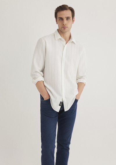 ÇİZGİLİ GÖMLEK Bebe Mavi