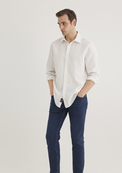 ÇİZGİLİ GÖMLEK Bebe Mavi