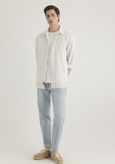 ÇİZGİLİ GÖMLEK Açık Haki