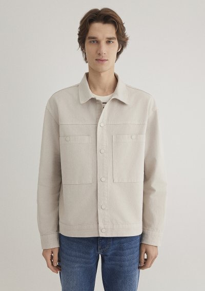 ÇİFT CEP GÖMLEK Soluk Bej