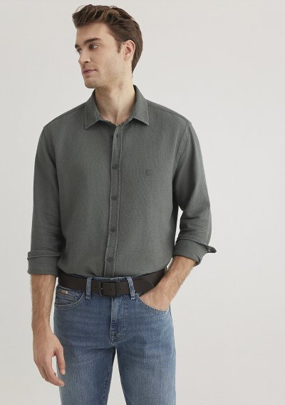 UZUN KOL GÖMLEK Yosun Yeşili