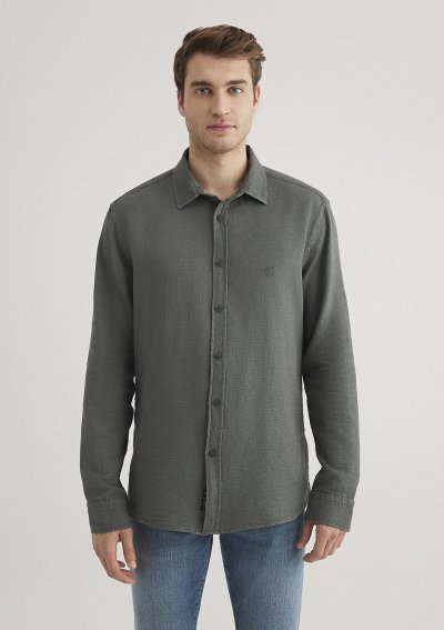 UZUN KOL GÖMLEK Yosun Yeşili