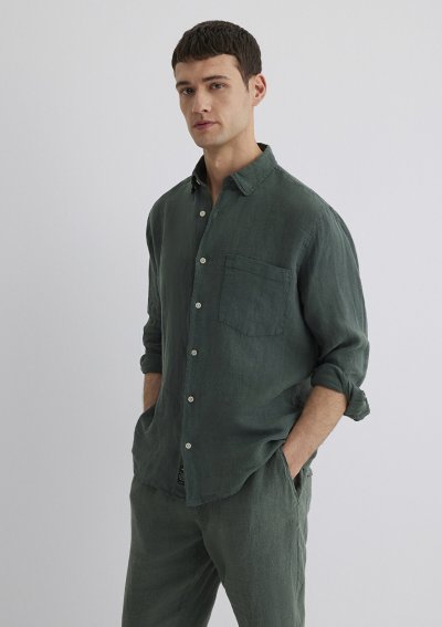 UZUN KOL GÖMLEK Yosun Yeşili