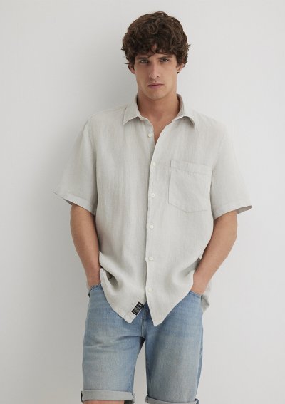 KISA KOL GÖMLEK Pus Gri