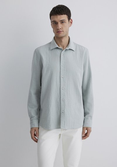 UZUN KOL GÖMLEK Sis Yeşil