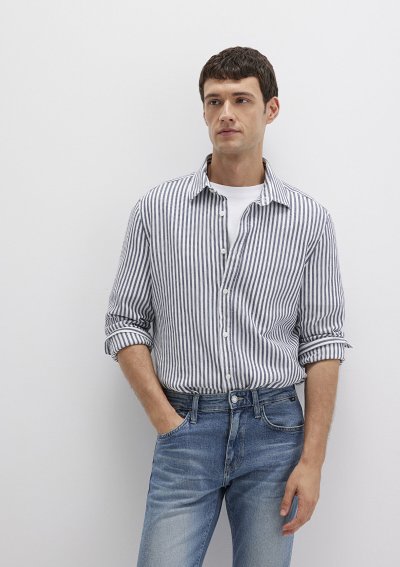 ÇİZGİLİ GÖMLEK ZEMIN ECRU ÜZERİNE ÇİZGİ