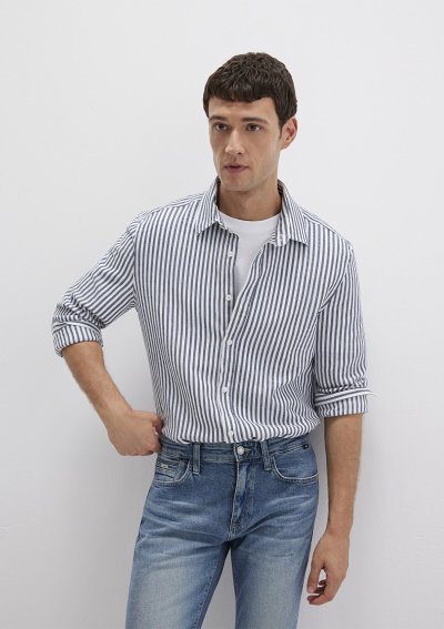 ÇİZGİLİ GÖMLEK ZEMIN ECRU ÜZERİNE ÇİZGİ