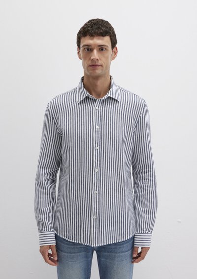 ÇİZGİLİ GÖMLEK ZEMIN ECRU ÜZERİNE ÇİZGİ