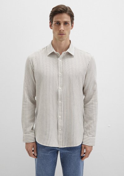 ÇİZGİLİ GÖMLEK ZEMIN KIRIK BEYAZ ÇİZGİ R