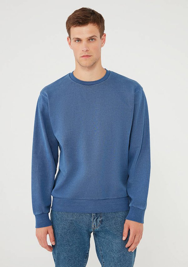 Mavi Baskılı Sweatshirt Derin Lacivert 