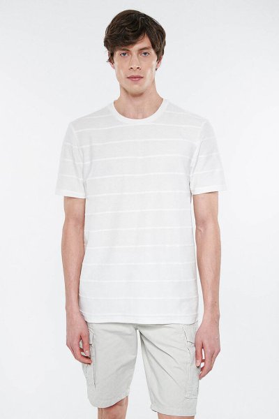 BİSİKLET YAKA TİŞÖRT Kırık Beyaz