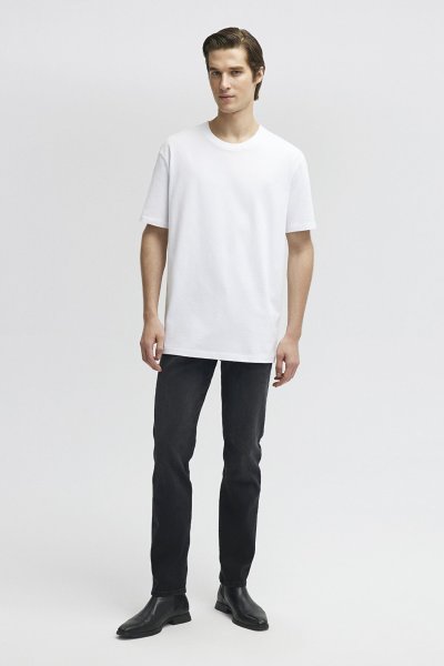 BİSİKLET YAKA TİŞÖRT Beyaz