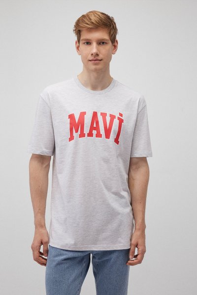 MAVİ LOGO TİŞÖRT Kar Gri MelanJ