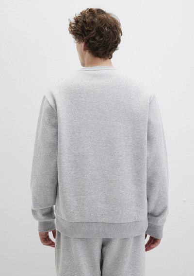 MAVİ BASKILI SWEATSHIRT Gri Melanj