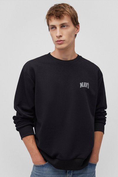 MAVİ BASKILI SWEATSHIRT Siyah