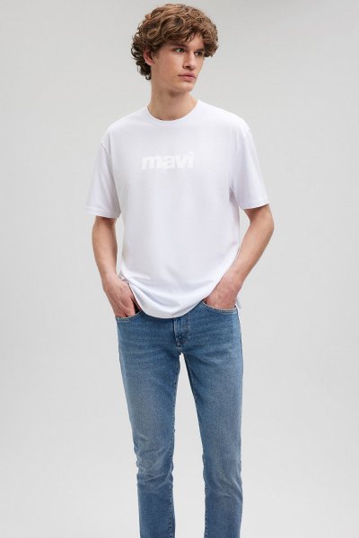 MAVİ LOGO TİŞÖRT Beyaz