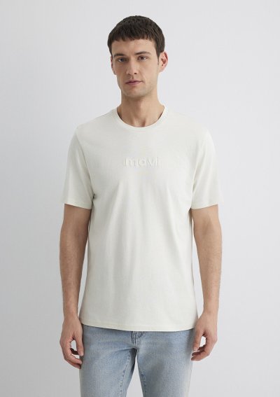 MAVİ BASKILI TİŞÖRT Sisli Gri