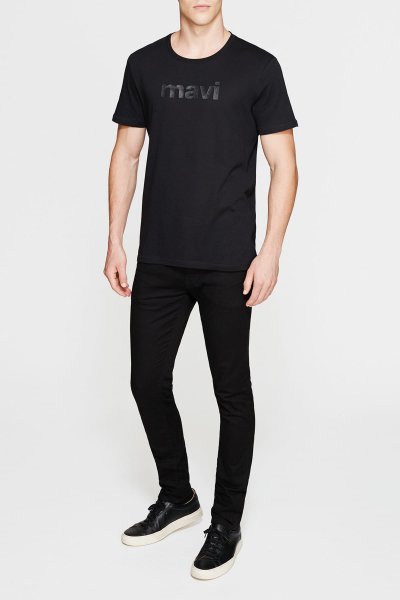 MAVİ BASKILI TİŞÖRT Siyah