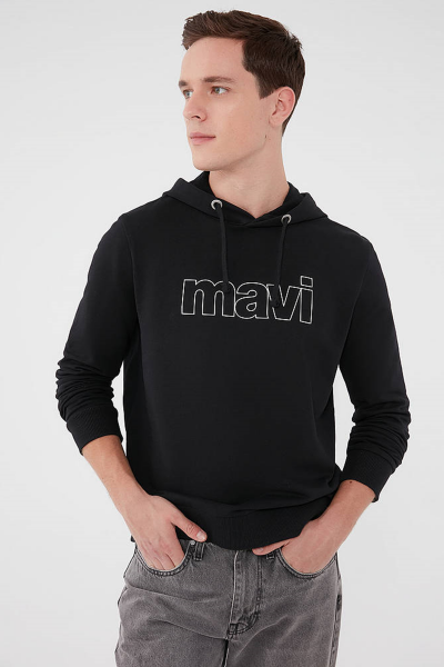 LOGO KAPÜŞONLU SWEATSHIRT  Siyah