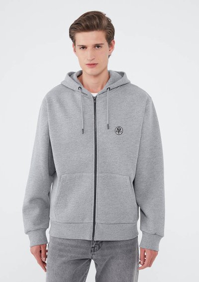 FERMUARLI SWEATSHIRT Gri Melanj