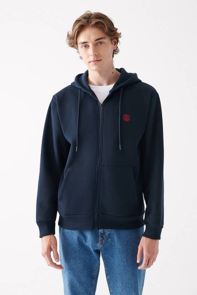 FERMUARLI SWEATSHIRT Gece Lacivert