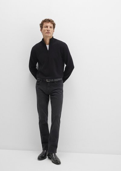 HALF ZIP KAZAK Siyah