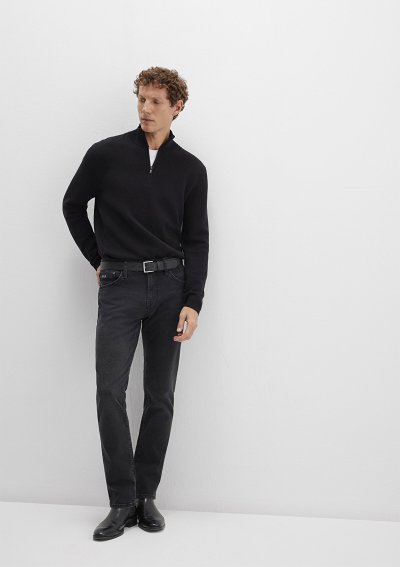 HALF ZIP KAZAK Siyah