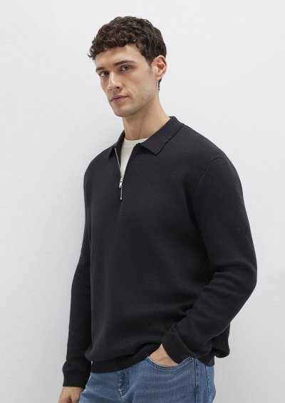 HALF ZIP KAZAK Siyah